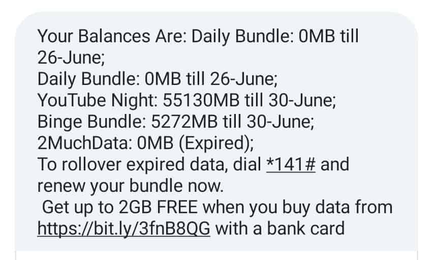 How to Check Airtel Data Balance via sms