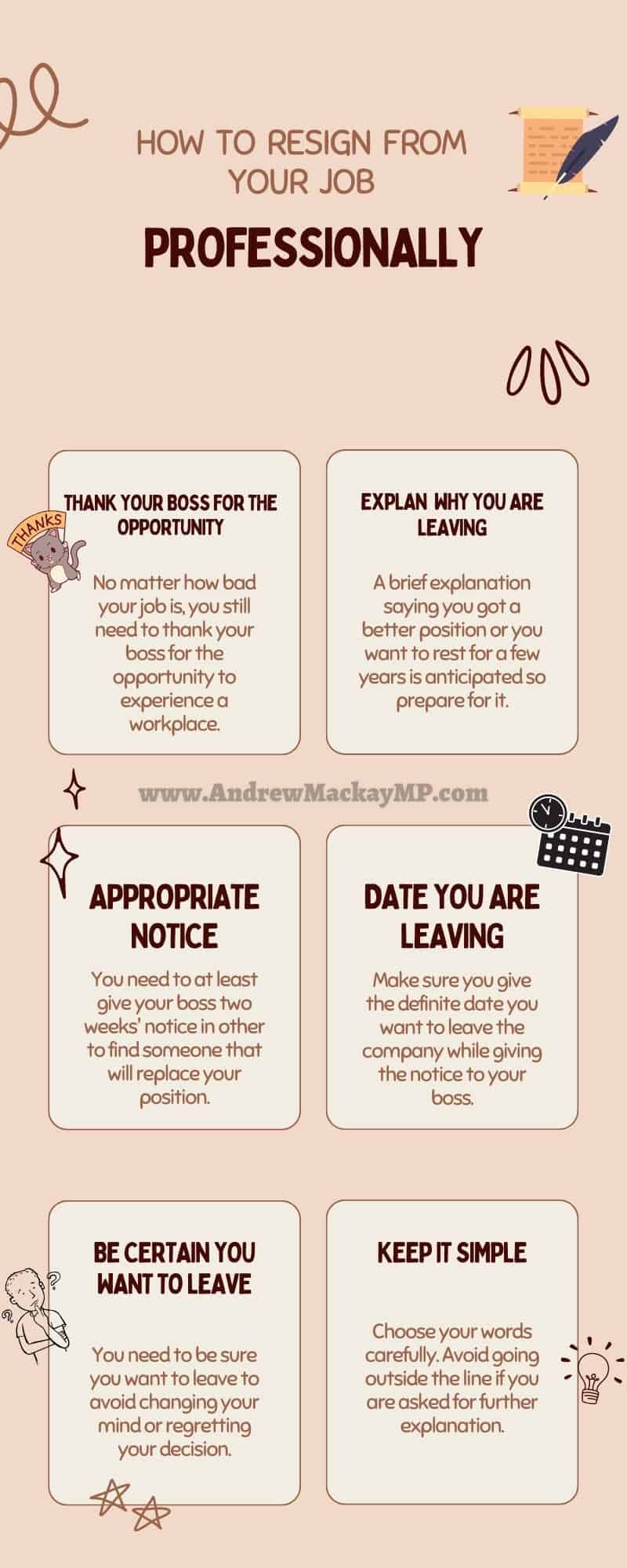 How To Resign From Job Infographic